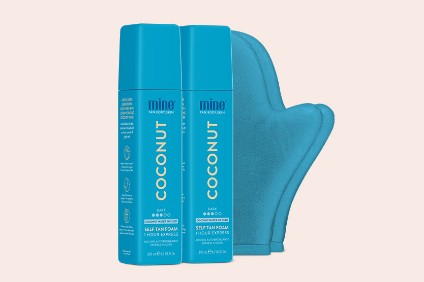 Mine Coconut Water Foam Duo Pack (includes two Coconut Self Tan Foam and two mitts)